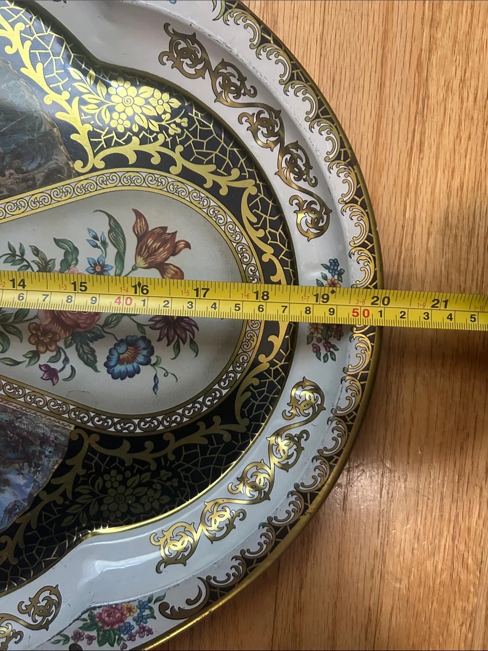 Daher Decorated Ware 1971 Floral Tin Tray Oval 20